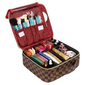 LUXOURIA Checkered Makeup Case